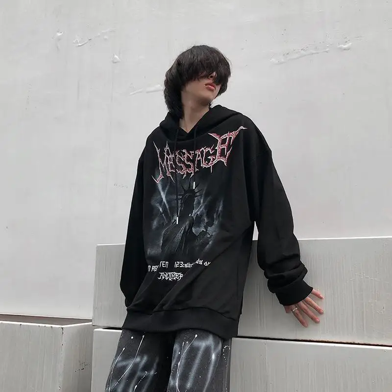 

Diablo printed hooded sweater men's street rock bombing street jacket hoodie