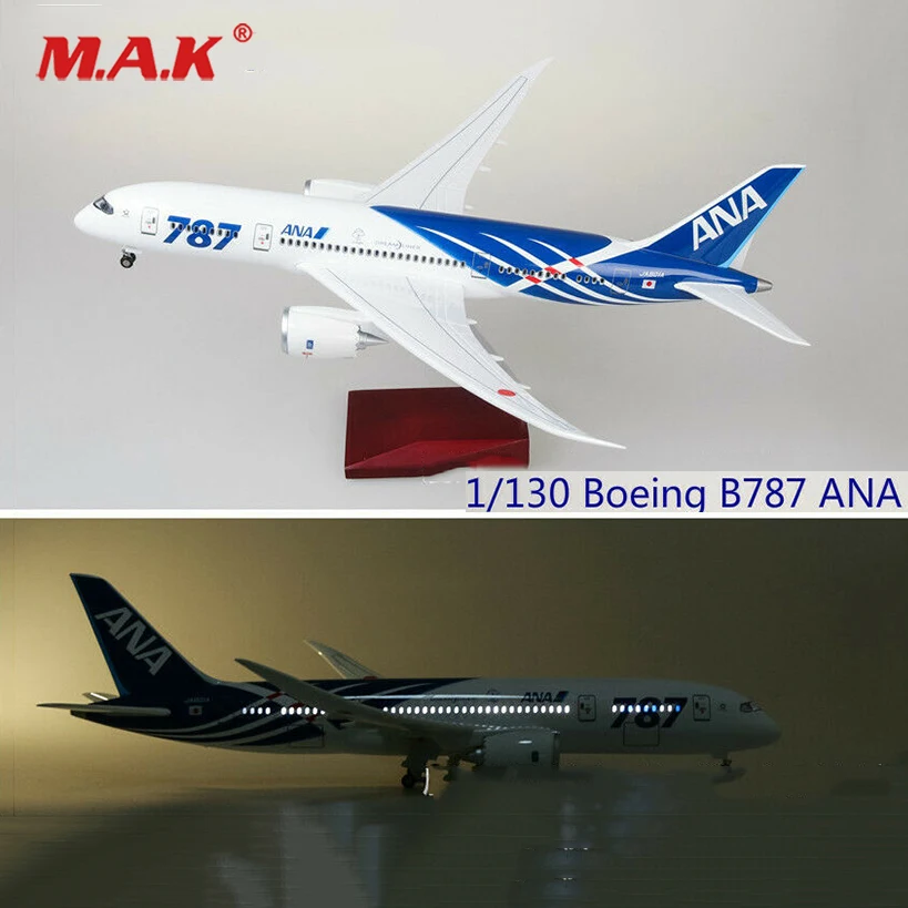 

Модель 1/130 г., модель Jp Airforce, самолёт Боинг B787 со светодиодной подсветильник кой, размер 43 см