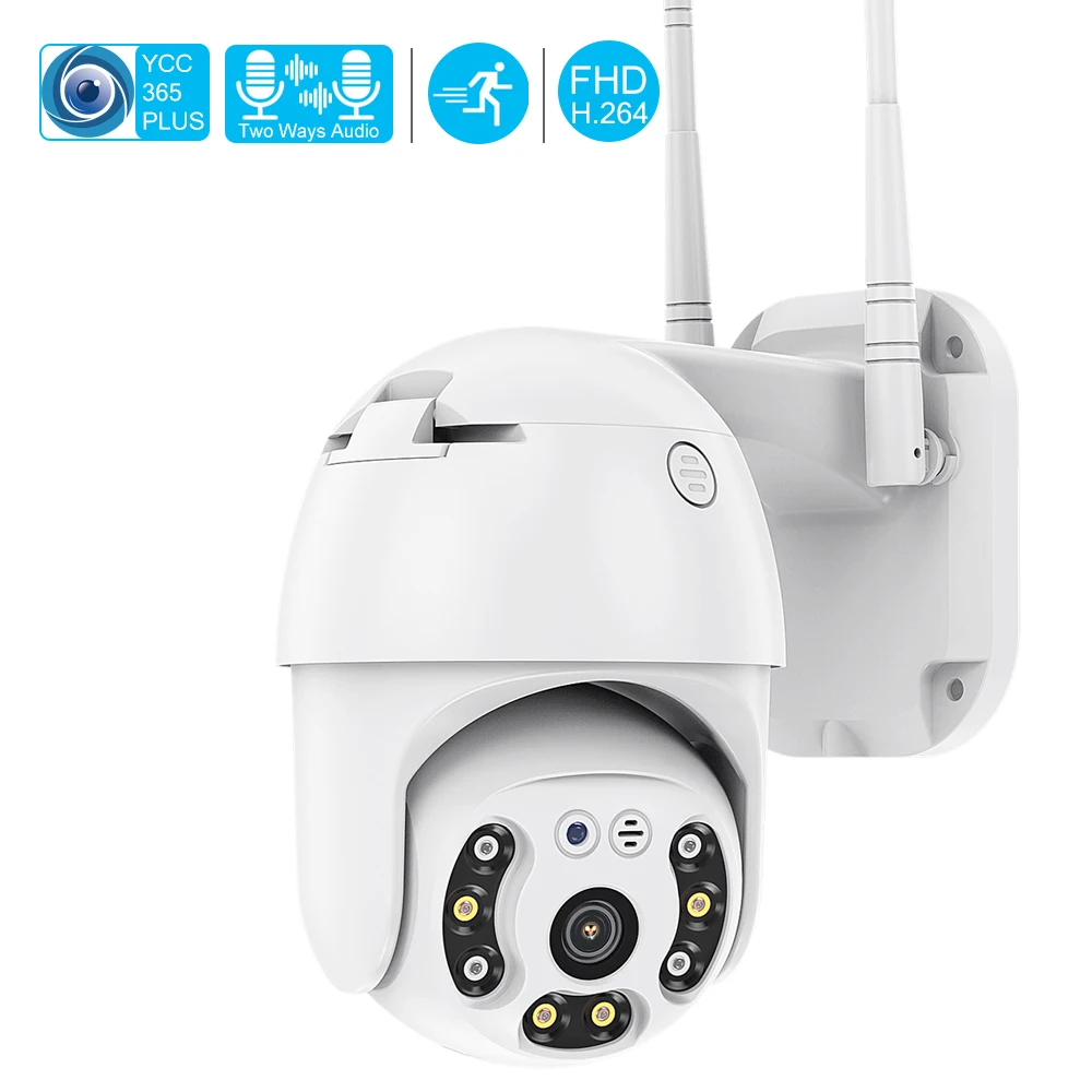 Уличная PTZ камера YCC365 с ИИ режимом 1080P двухканальная IP Wi Fi и функцией автослежения