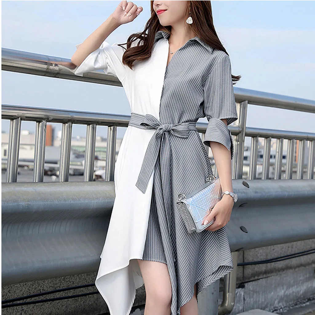 Женские вечерние платья до колена модные с v-образным вырезом и коротким рукавом