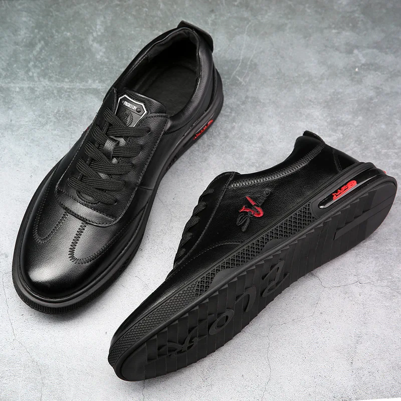 

Brand New Men Genuine Leather Casual Shoes Spring Autumn Lace-up Business Leisure Comfortable Flat Shoes Trend Loafers