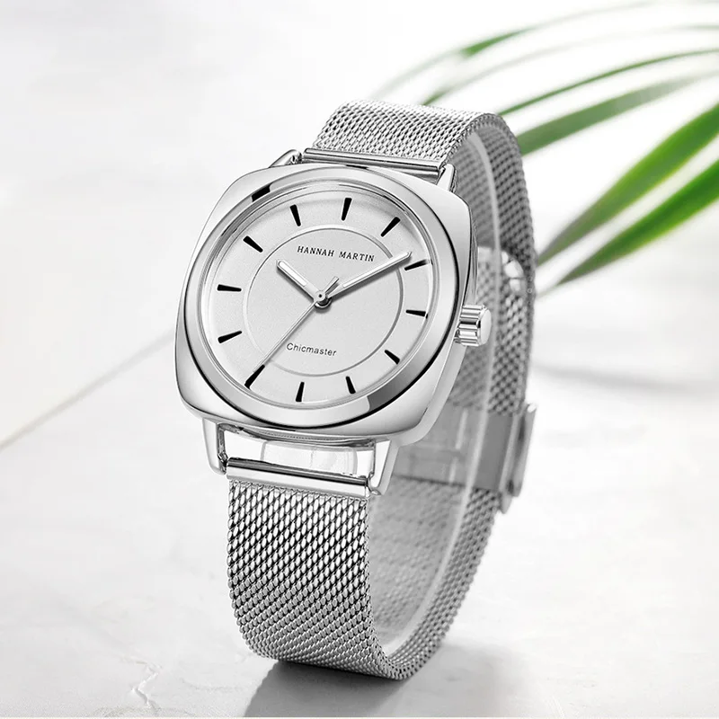 Часы наручные женские кварцевые с квадратным циферблатом модные брендовые