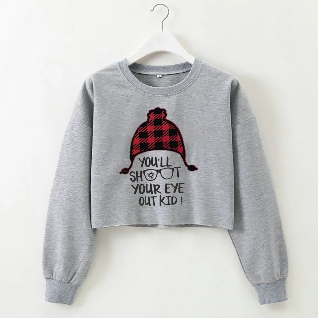 Women Long Sleeve Sweatshirt Letter Print Tops Fashion Women's Autumn Pullover Hooded Simple Short Blouse толстовка худи |