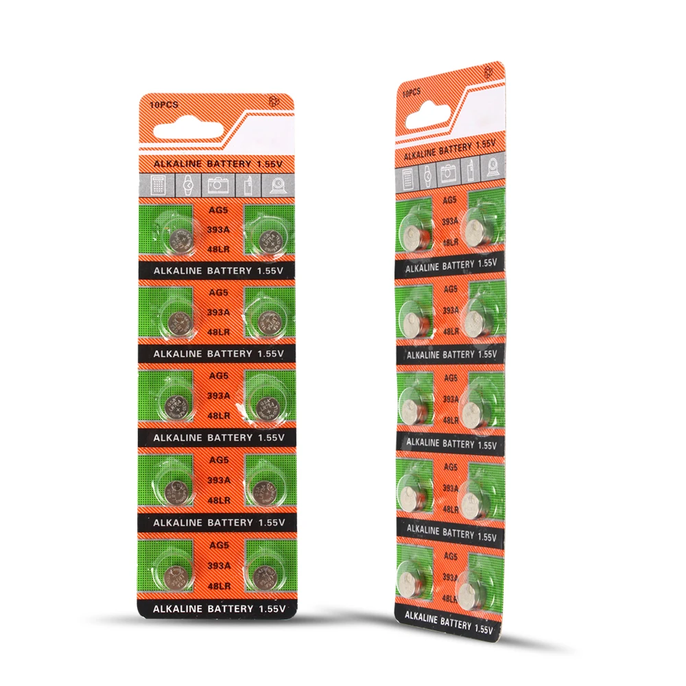 

AG5 Battery Aroidful 10pcs Original LR754 393A SR754 193 Cell Coin Alkaline Battery 1.55V 393 48LR G5A For Watch Toys Remote