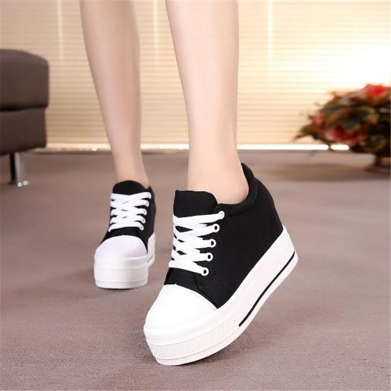 Женские туфли на платформе Белые Повседневные высоком каблуке 10 см толстой