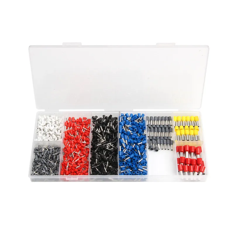 1200Pcs 22-8 AWG Wire Copper Crimp Connector Electric Ferrules Kit Insulated Cord Pin End Terminals Assorted Set | Обустройство дома