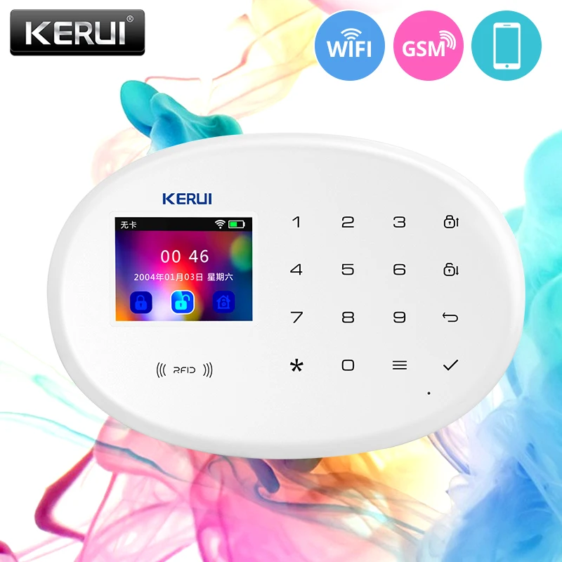 Беспроводная Buglar сигнализация KERUI W20 WIFI GSM 2 4 дюймов Сенсорная панель Домашняя