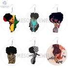 SOMESOOR афро скрученные натуральные волосы деревянные висячие серьги черная девушка рок Африканский этнический дизайн серьги для женщин Подарки
