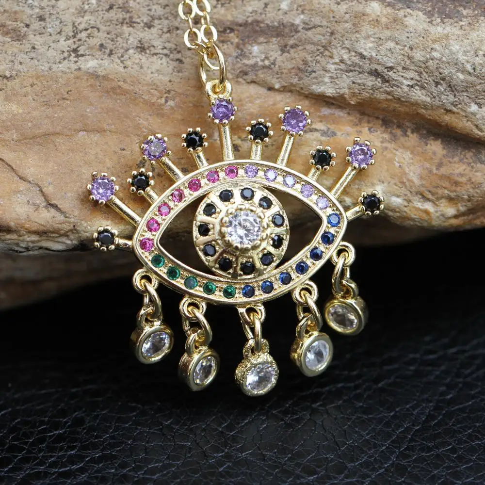 Новое поступление плавающая Гибкая красочная Подвеска из фианита с золотыми