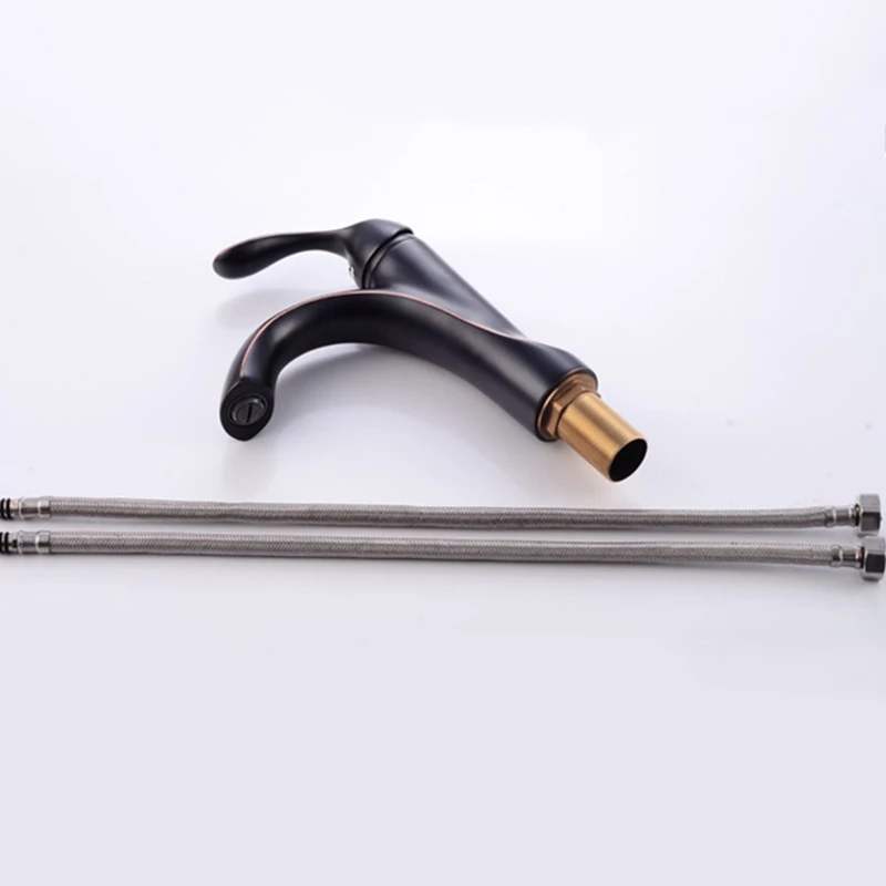 Смесители для раковины LIUYUE элегантный высокий/Низкий кран из латуни черный цвет