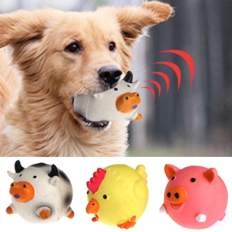 

Pet Dog Chew Squeaks Toys Sound Bite Plaything for Small Medium Cats for Molar Interactive Gaming Training Toys Piggy Chick Cow