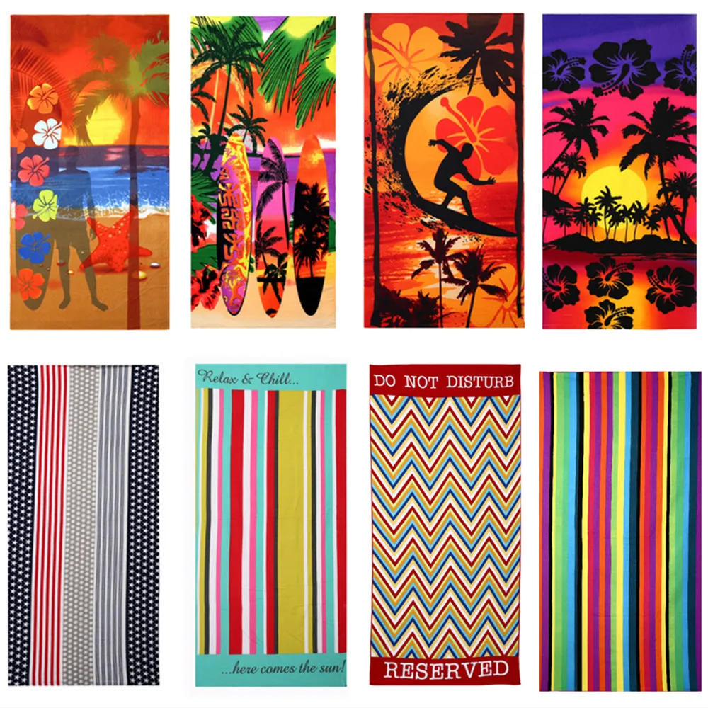 Летнее дорожное пляжное полотенце из микрофибры с красочным узором, 70x145 см