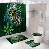 skull personalized digital printed shower curtain for bathroom decoration creative waterproof and mildew proof shower curtain