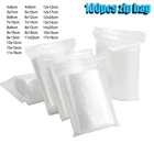 100 шт прозрачный замок на молнии полиэтиленовые пакеты толстый пластиковый пакет для хранения небольших ювелирных изделий посылка