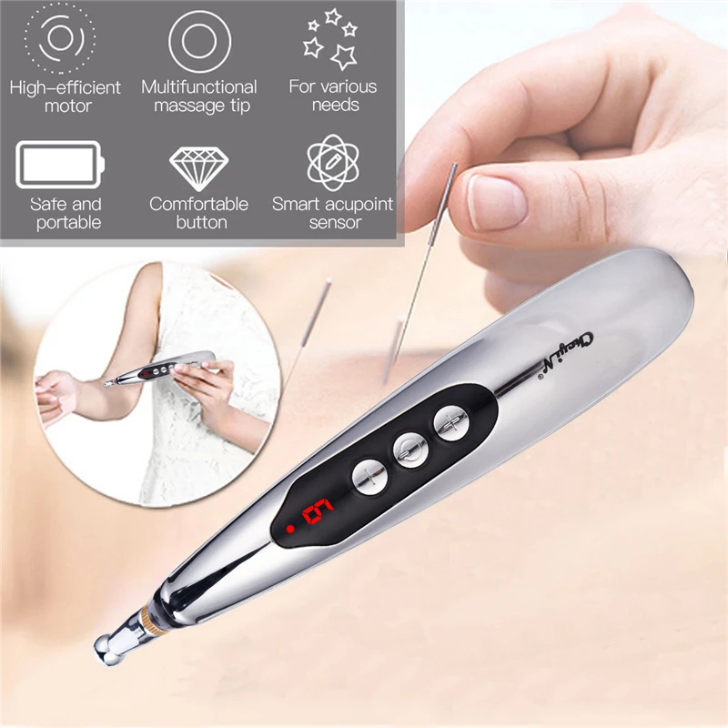 Зарядка Электрический Лазер Акупунктура точка Массажная ручка Исцеление рельеф