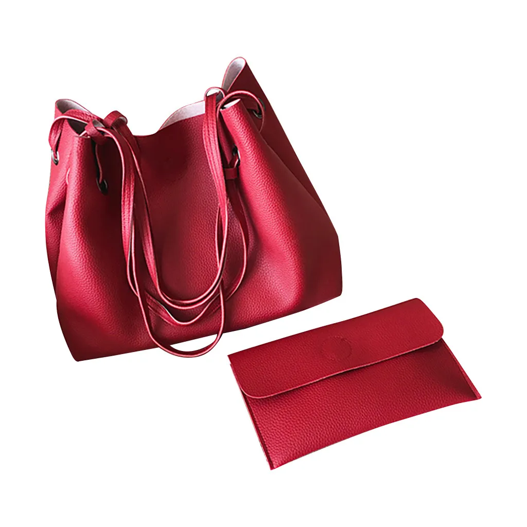 Модная женская сумка кожаная двухкомпонентная через плечо клатч кошелек Ретро