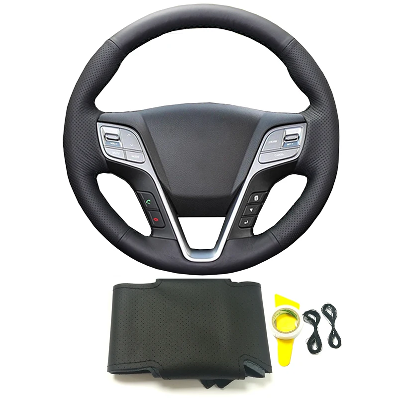 Оплетка рулевого колеса для Hyundai IX45 Santa Fe 2013 2014 2015 2016|Чехлы на руль| |