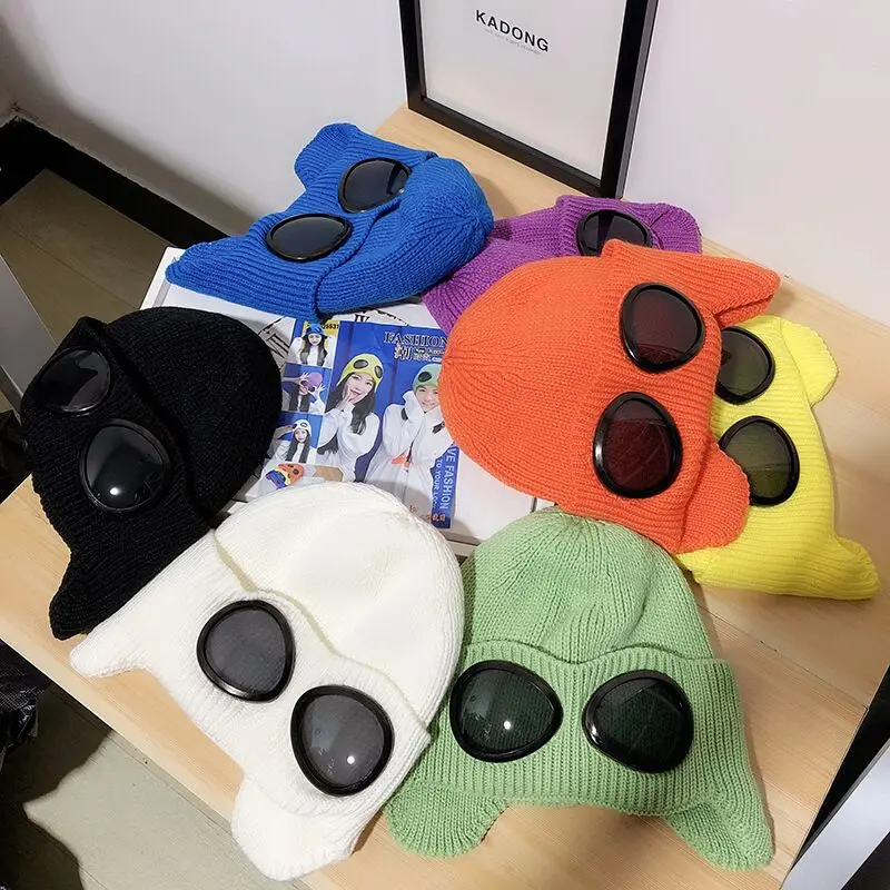 Ruhaoутепленная зимняя вязаная шапка двойного назначения теплые шапочки Лыжная