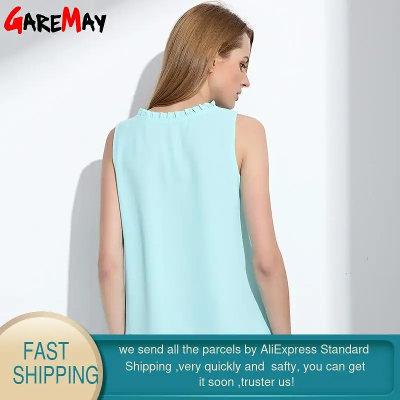 Женская шифоновая блузка без рукавов с оборками|blouse women|blouse designblouses summer |