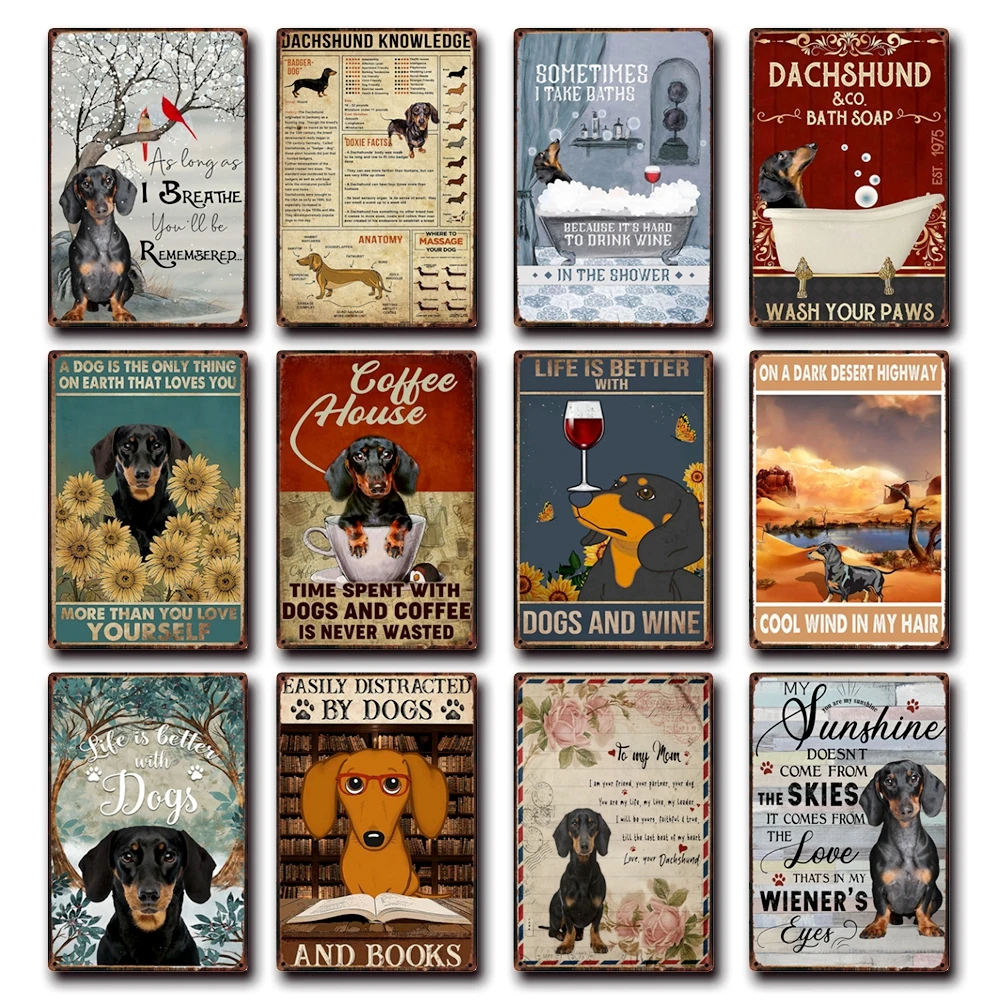 [Kelly66] Собака Такса мой друг мыло Книга кофе жестяное искусство Металлический