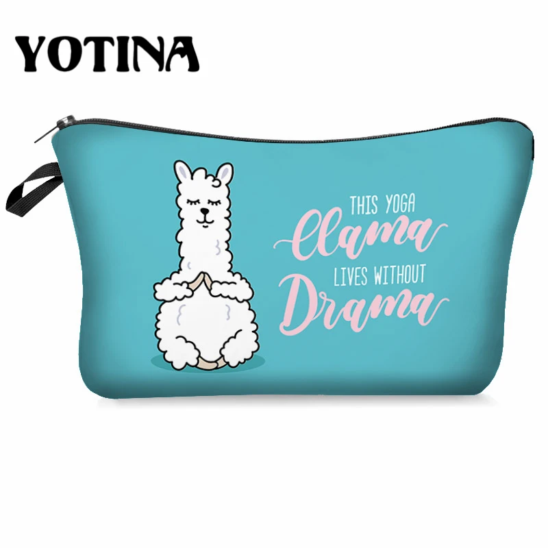 bpd54192 Yotina женская косметичка llama 3D печать с разноцветным рисунком Макияж сумка на молнии путешествий Органайзер для макияжа - Цвет: bpd54192