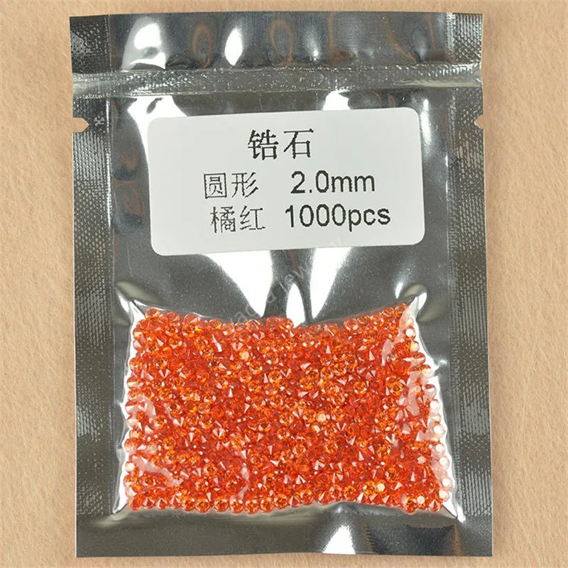 3~20mm High Quality Dark Orange Loose Synthetic Zircon CZ Stone Round Cut Cubic Zirconia Gems Beads For Jewelry Diy - купить по