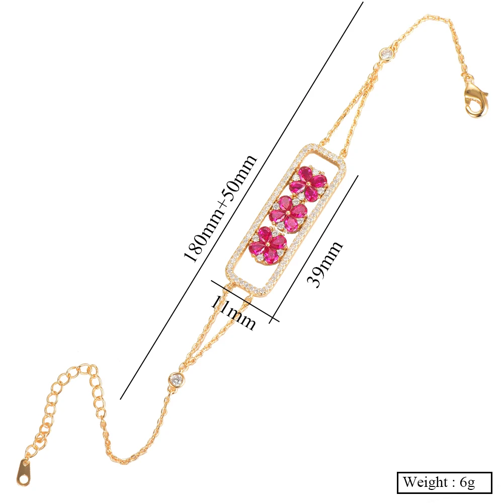 

missvikki Elegant Cute Fine Shiny CZ Chains Bracelet for Women Bridal Wedding Engagement Party Show Jewelry Wide Fashion Bangle