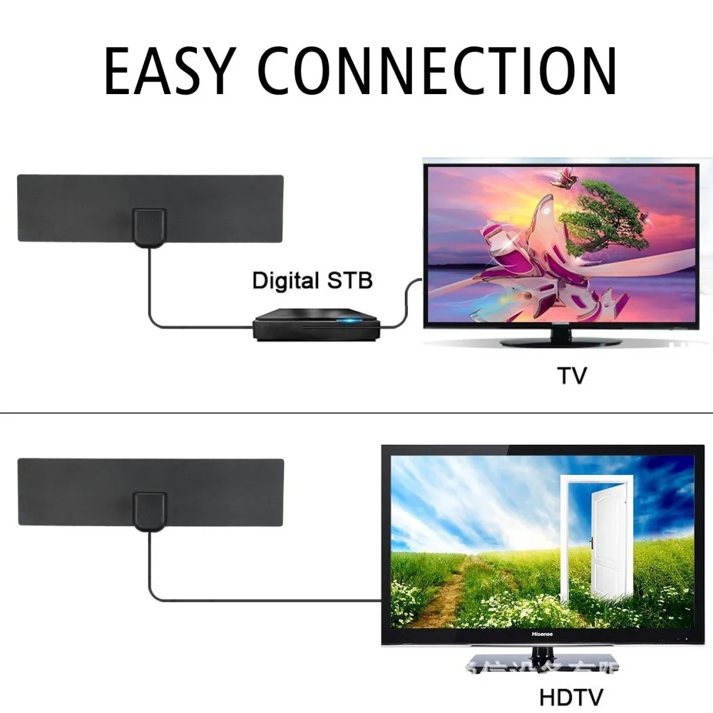 Телевизионная антенна цифровая комнатная HDTV 4K 1080 28db 174-240mhz 470-862mhz tv для лучшего