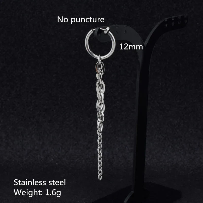 Ear clip Серьги Крест Мужские Круглые титановые стальные серьги, мужские ювелирные изделия, аксессуары, хипстер, рок стиль, панк, круглые серьги мужские - Окраска металла: Ear clip