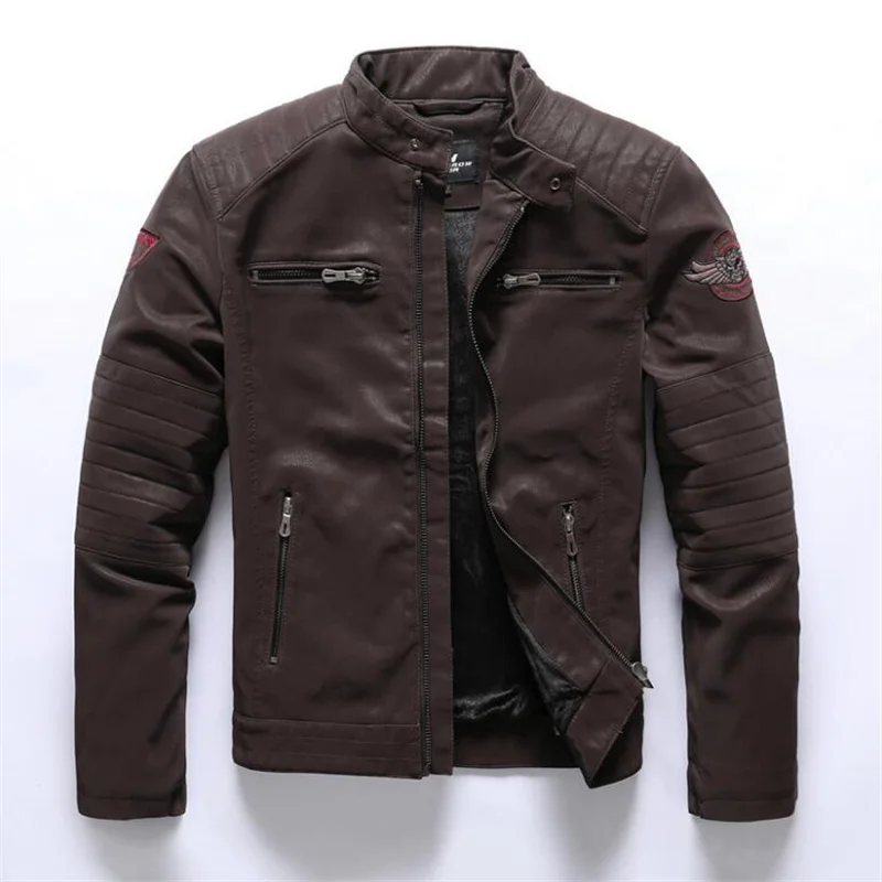 Модная куртка из искусственной кожи с начесом и вышивкой зима 2021 флисовые теплые