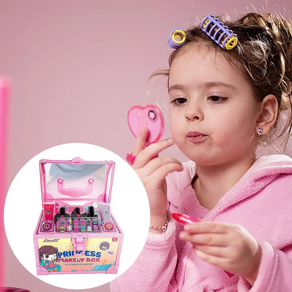 

Детская косметика набор для макияжа для девочек ледяная Романтика принцесса чехол для макияжа подарок на день рождения игровой домик игруш...