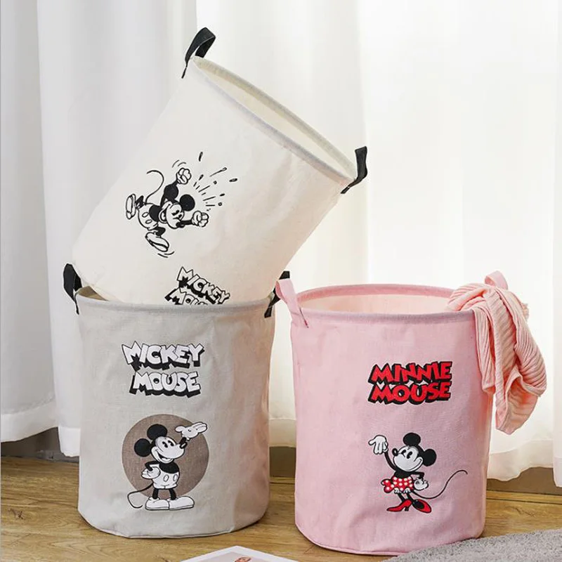 

2021 Disney Storage Box Baby Toys Canvas Basket Mickey Minne Daisy Storage Basket For Kids Organizer Laundry Bag Cartoon Animal