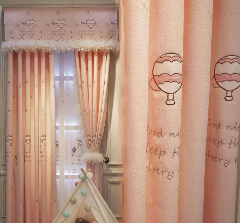 

Modern Simple Children's Room Cute Pink Girl Room Balloon Light Luxury Curtains Curtains for Living Dining Room Bedroom