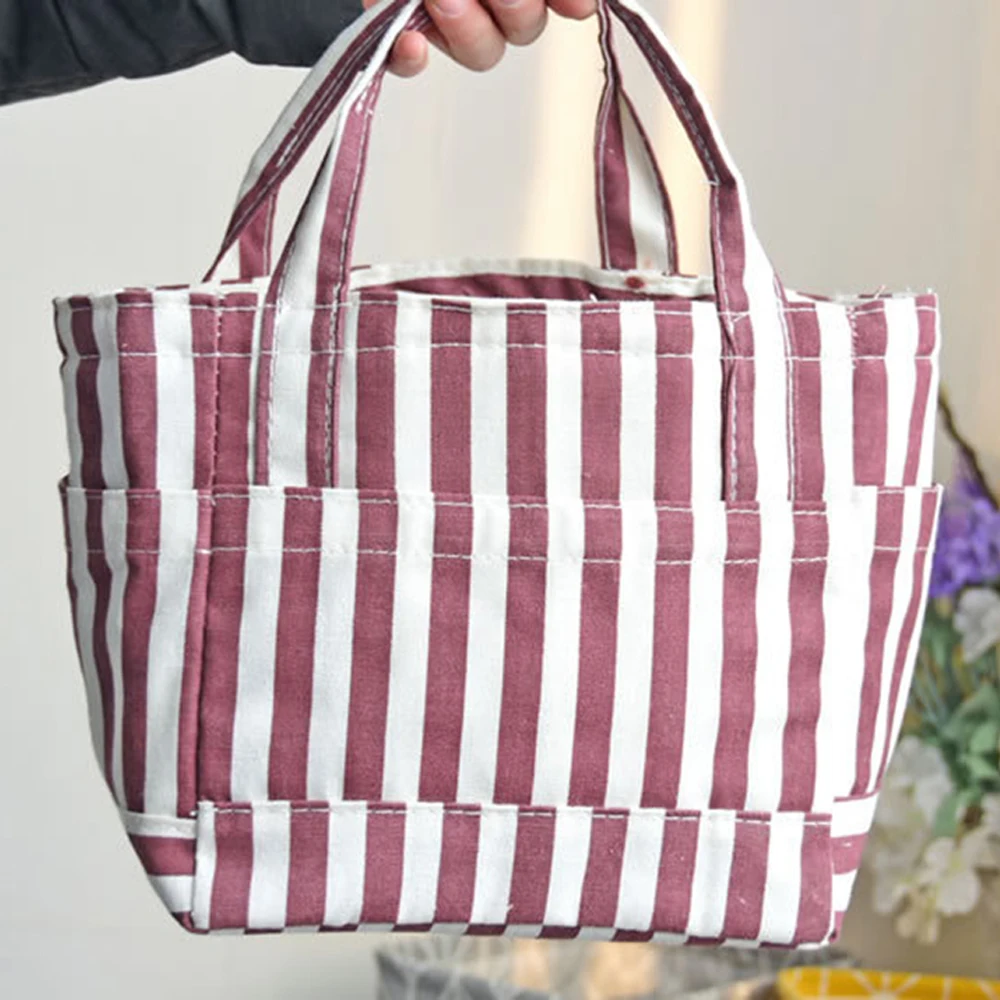 Объемная хлопковая и льняная тканевая теплоизоляционная сумка трехслойная