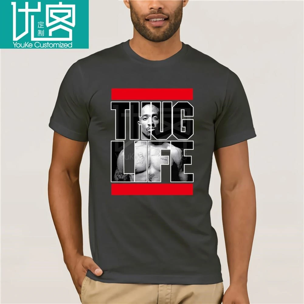 Футболка модная мужская летняя футболка Тупак 2pac Thug Life Rap Hip Artist Tupac Shakur | Мужская