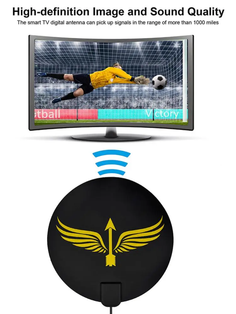 Indoor 2000 Miles Digital Antena TV Aerial Amplified HDTV Antenna 4K DVB-T2 Full HD Channel Moon Image &amp Sound Quality | Электроника