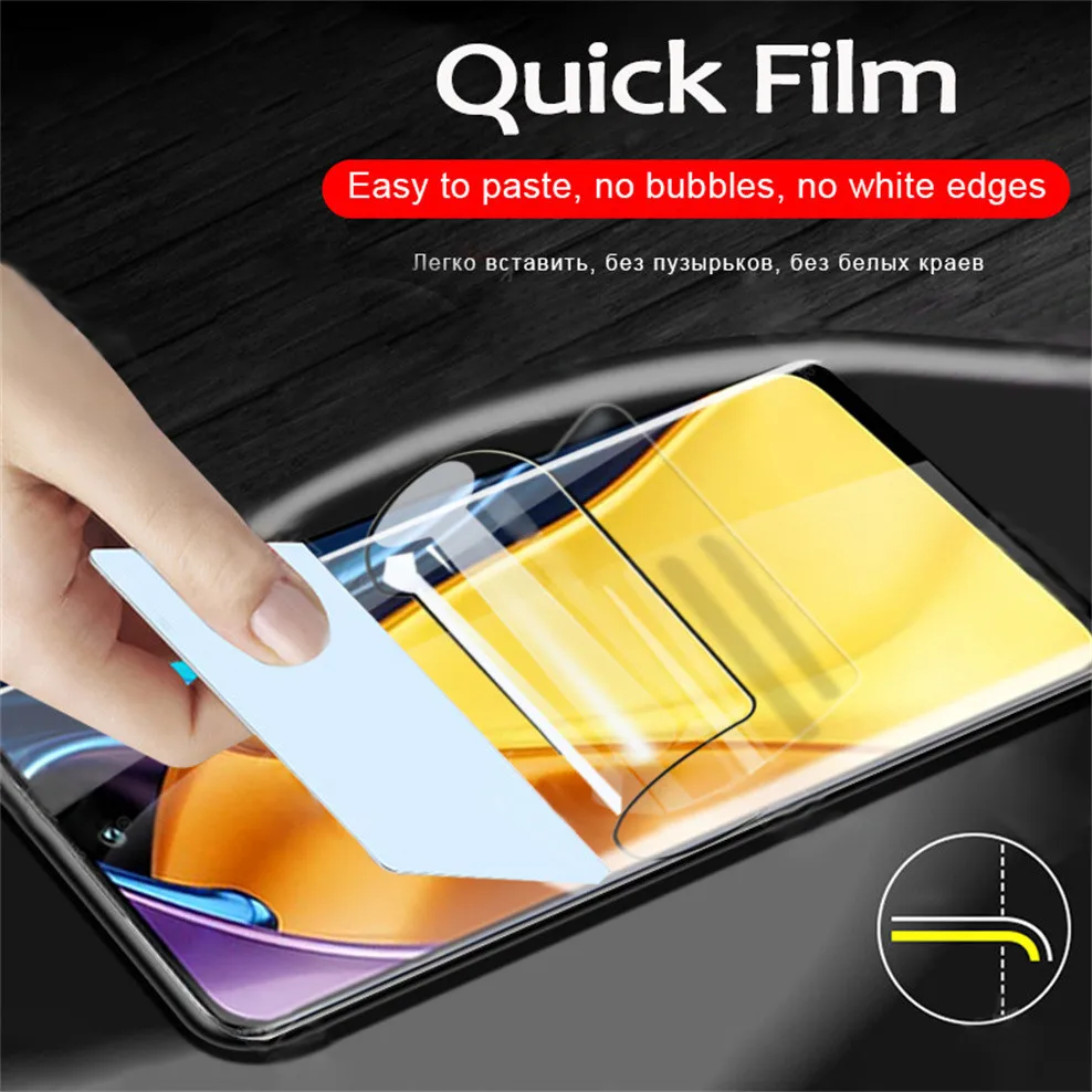 1~5 Hydrogel Film + Lens,For Xiaomi Poco X3 F4 GT X4 Pro 5G Hidrogel Poko X3 Pro NFC Screen Protector Poco M3 M4 Pro Soft Glass