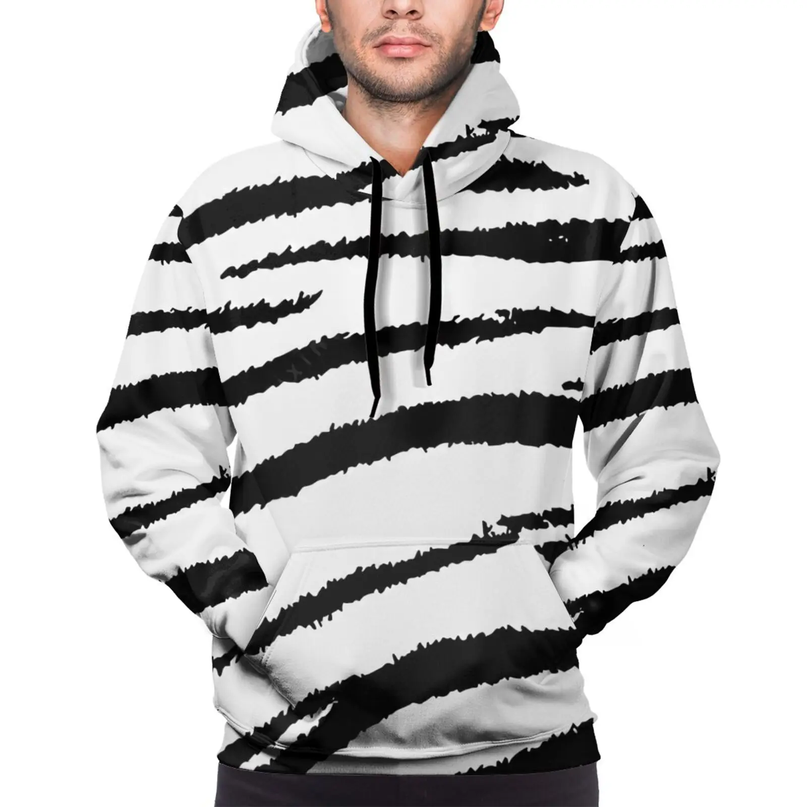 

Hip Hop Style Lovers Hoodie HD Print Customized On Demand Big Pocket Black Gold Pullovers Plus Size Hooded Evening Dress