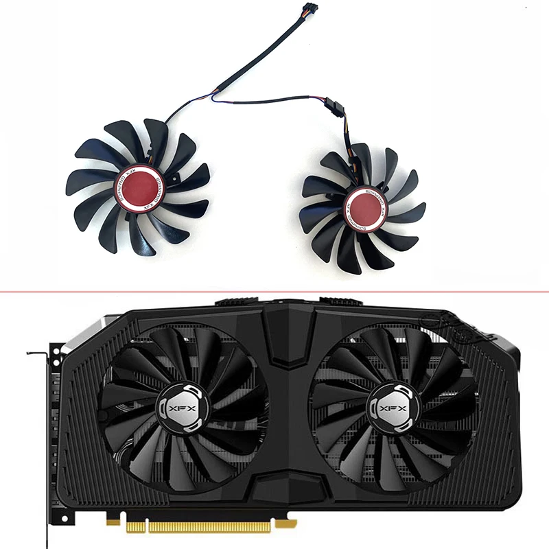 2 шт. FDC10U12S9 C CF1010U12S 4PIN RX 5600XT 5700XT охлаждающий вентилятор для XFX Radeon 5600 5700 XT сырье II