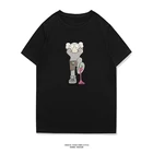 Футболка женская в стиле Харадзюку, милая мультяшная рубашка в стиле хип-хоп, модный топ с коротким рукавом и принтом, черная, на лето