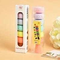 90 pcslot creative mini macaron highlighter kawaii 6 colors drawing painting art marker pen school supplies stationery gift
