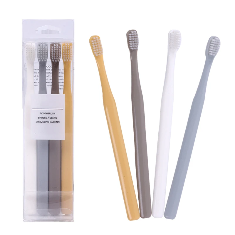 

4PCS/PACK resin Toothbrush set Soft Bristle Teeth whitening Toothbrush Soft Teeth oral care for Portable travel