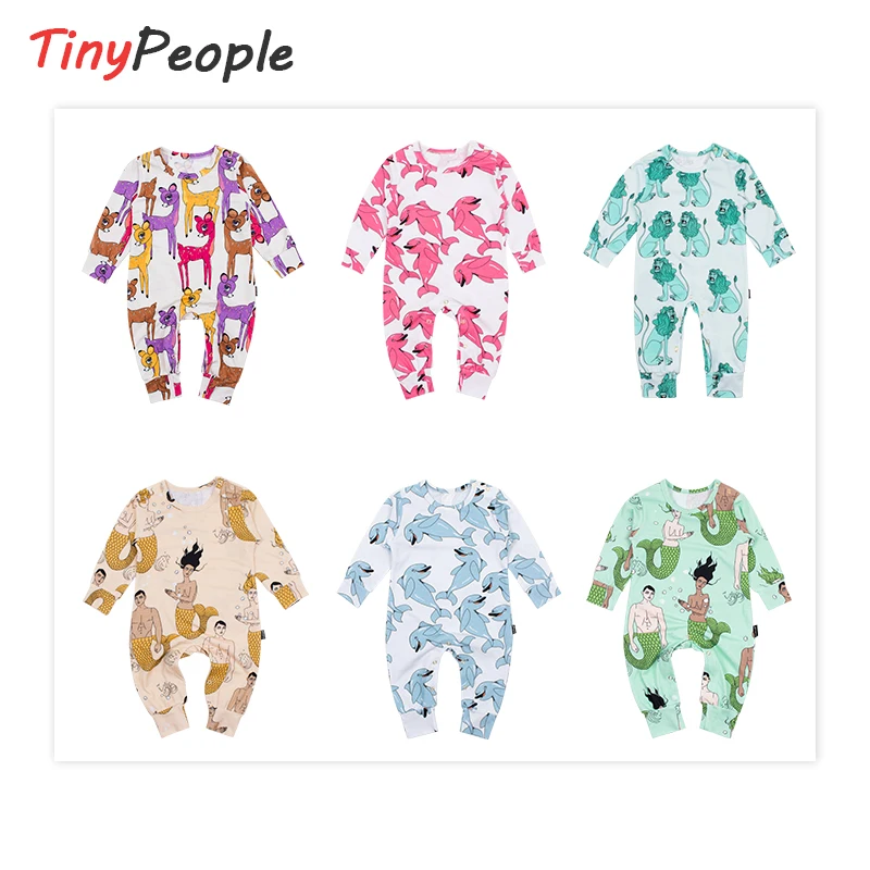Детский хлопковый комбинезон TinyPeople весенняя одежда для новорожденных мальчиков