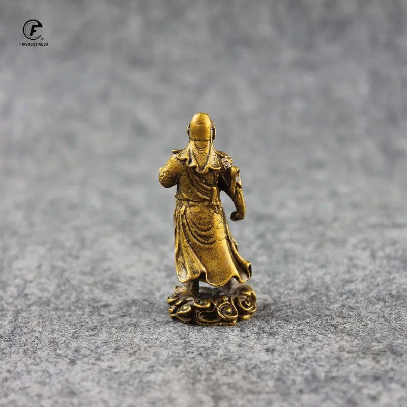 Медь шламовый китайский Бог богатства Статуя Гуань Гун маленькие украшения
