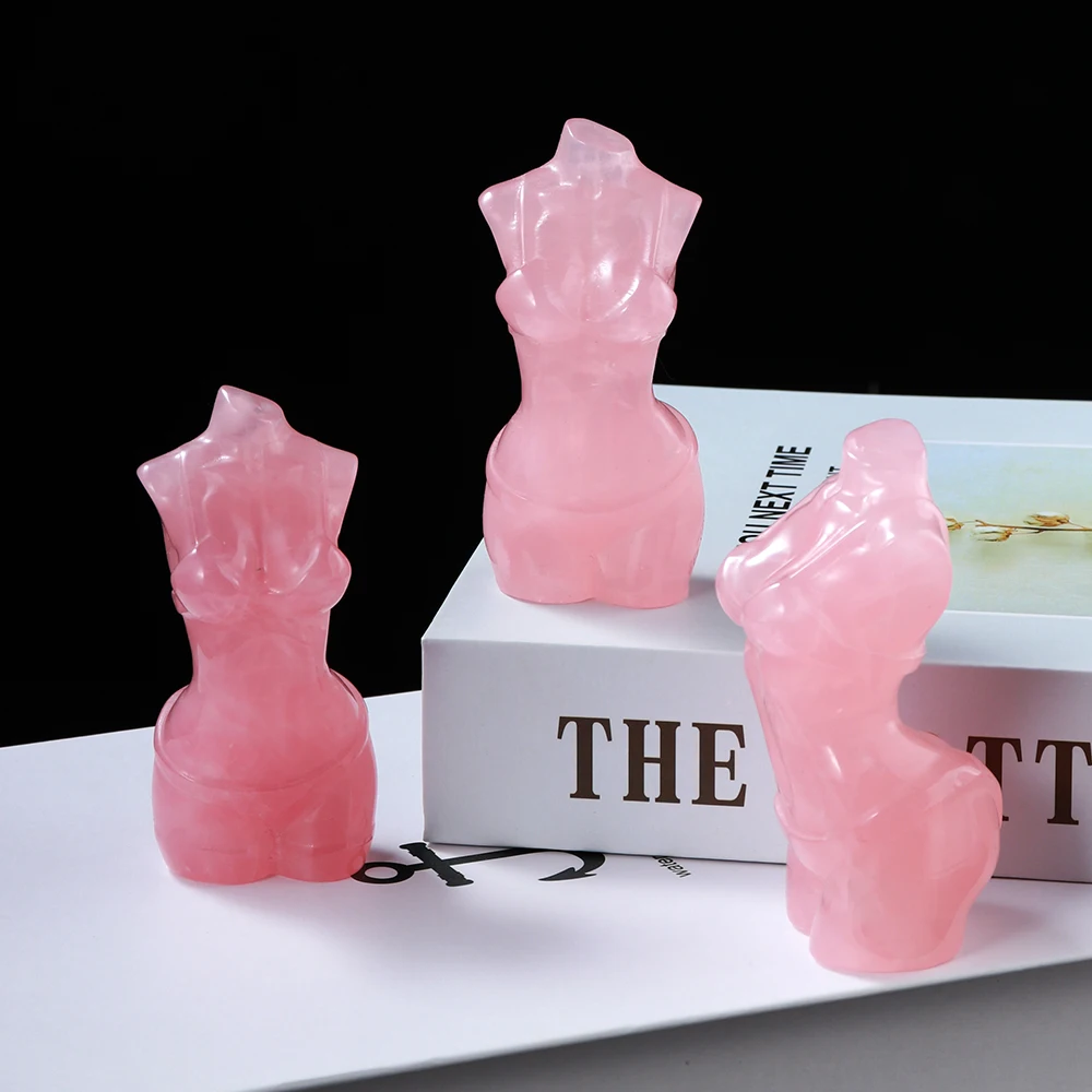 

Статуя богини из натурального розового кварца, Женская резная статуя богини, кристалл для тела, энергетический обсидиан, драгоценный камень в подарок