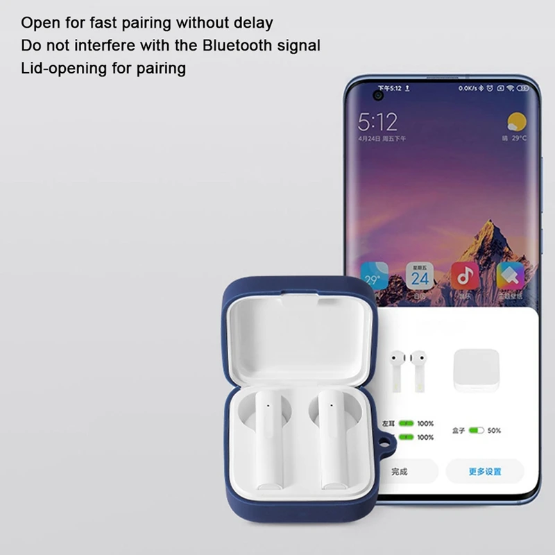 2 шт. чехол Портативный защитный противоударный силиконовый для наушников Xiaomi Air2