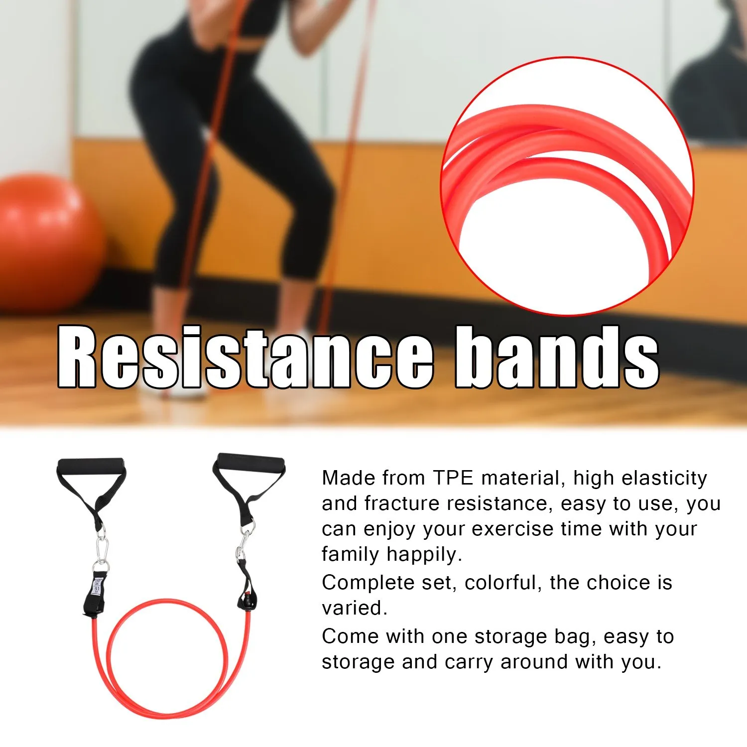 

Fitness Puller Multi-functional Muscle Strength Yoga Training Rope Resistance Belt