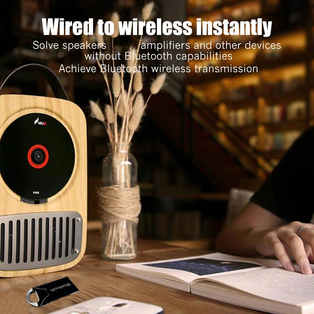 

CMAOS New metal USB Wireless auxiliary Bluetooth 5.0receiverr audio adapter transmitte for MP3 player speaker home stereo system