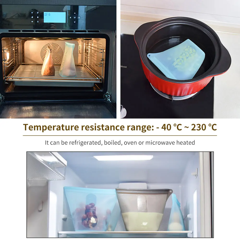 

Various colors Food grade silicone bag for vegetables and fruits Can be heated in a microwave oven Tasteless and nontoxic