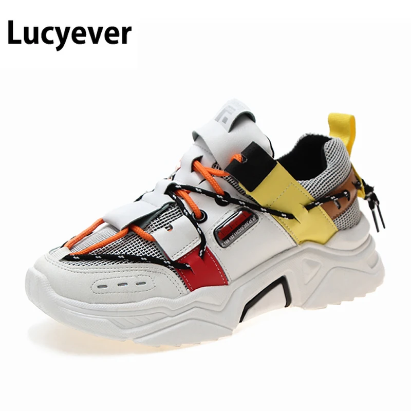 Lucyever/2019 г. осенние женские не сужающиеся книзу кроссовки дышащая повседневная